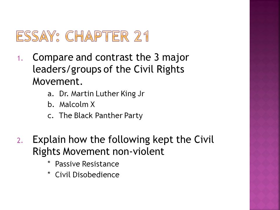 Compare and Contrast Essay- Malcolm X and Martin Luther King Jr.